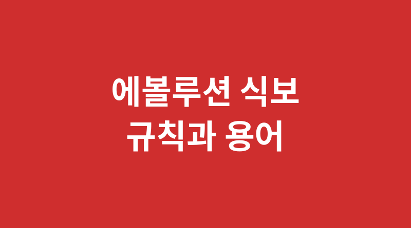 에볼루션 식보 규칙과 용어